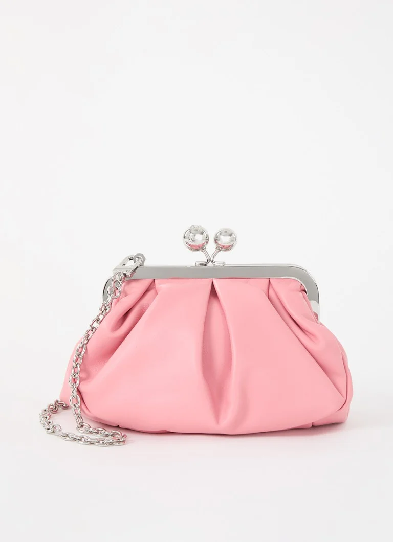 MaxMara Pasticcino Lederclutch mit abnehmbarem Schulterriemen