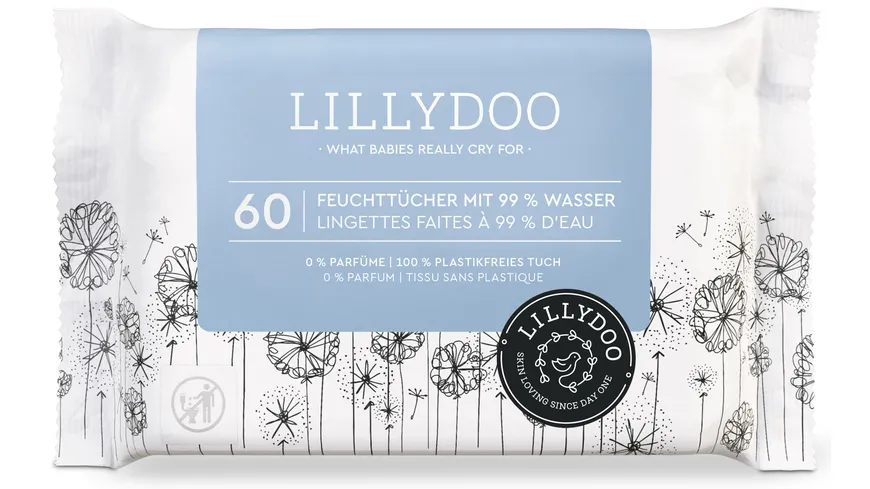 LILLYDOO Feuchttücher mit 99 % Wasser