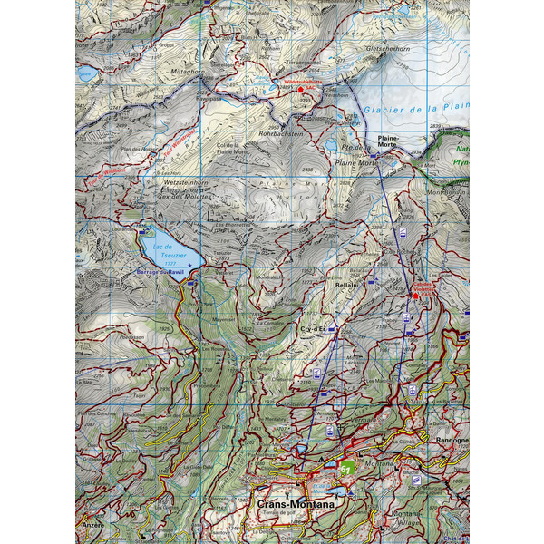 NENDAZ - CRANS-MONTANA VAL D' HÉRENS 40 WANDERKARTE 1:40 000