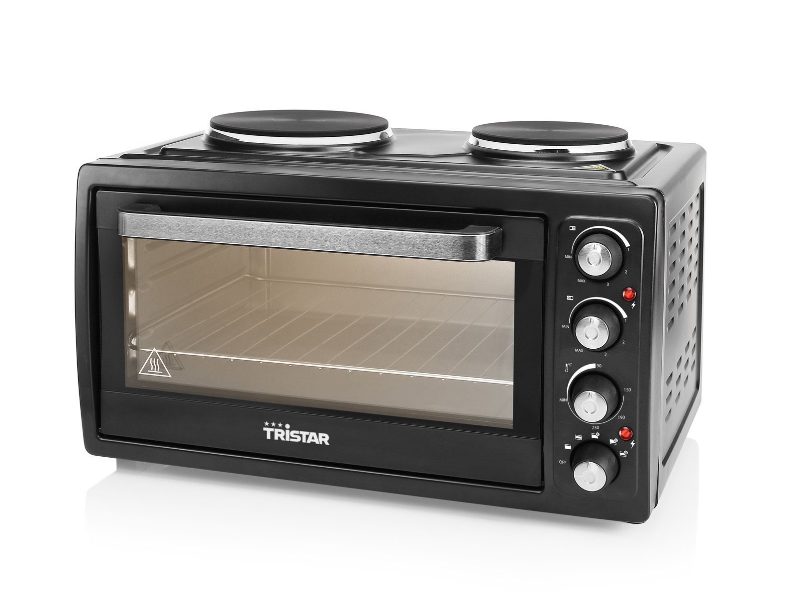 Tristar Minibackofen, Kleiner 38L Tisch-Backofen autark Mini Oven Pizzabackofen, Campingofen