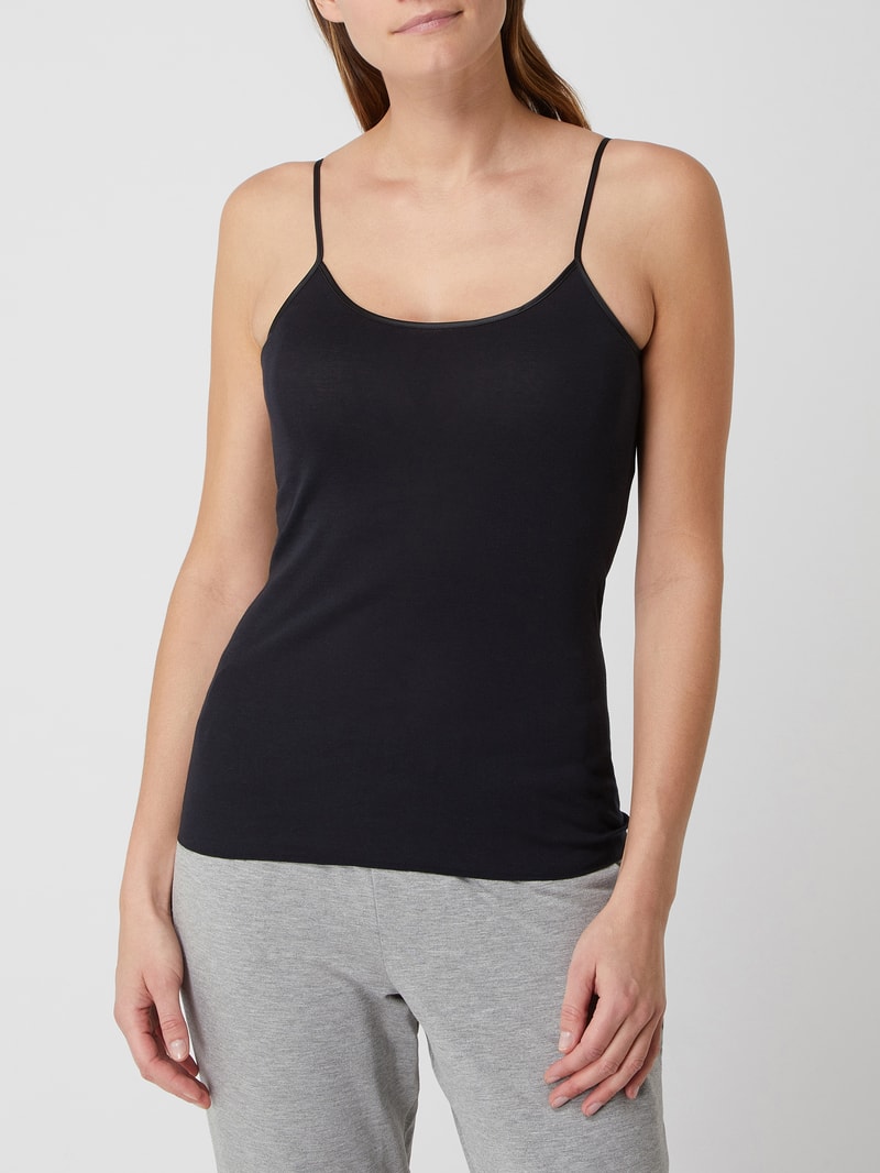 Unterhemd aus merzerisierter Baumwolle Modell 'Cotton Seamless' in schwarz