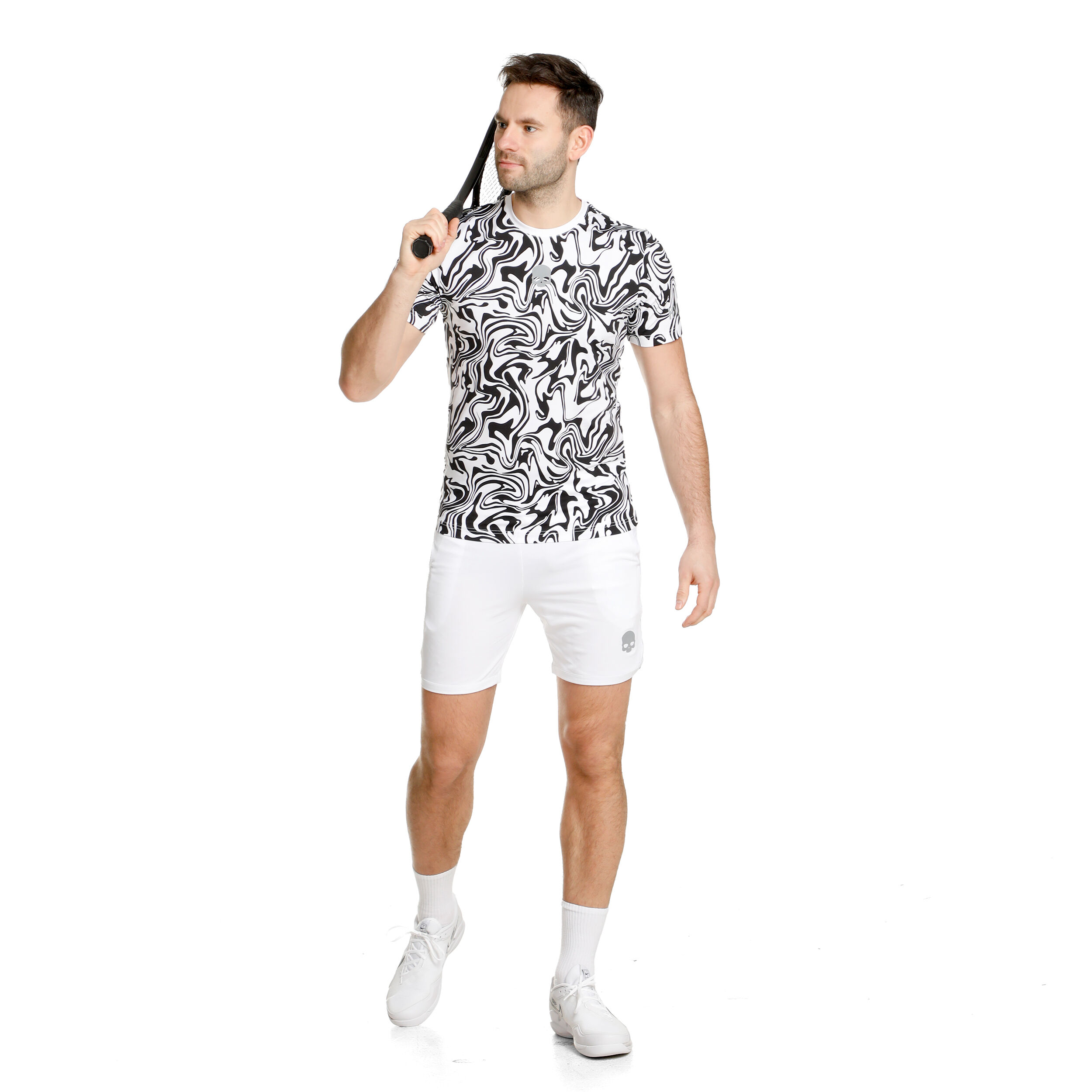 Tech Shorts Herren - Weiß, Schwarz