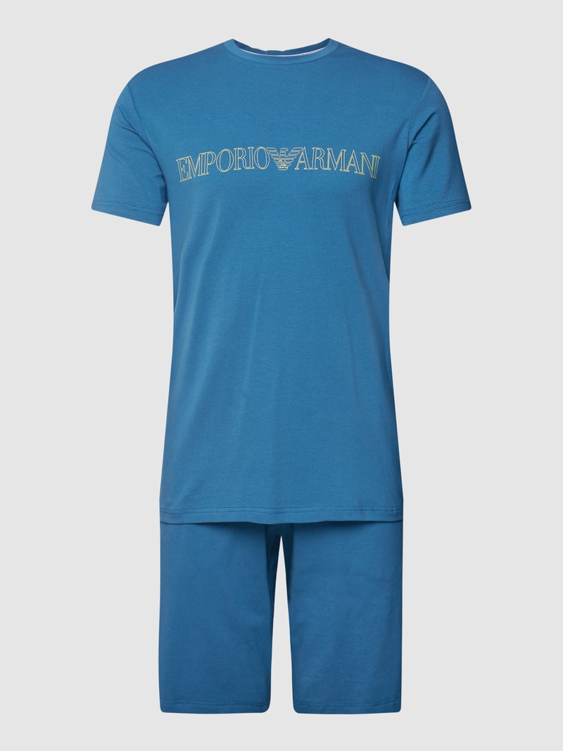 Pyjama mit Label-Print Modell 'MEGALOGO' in blau