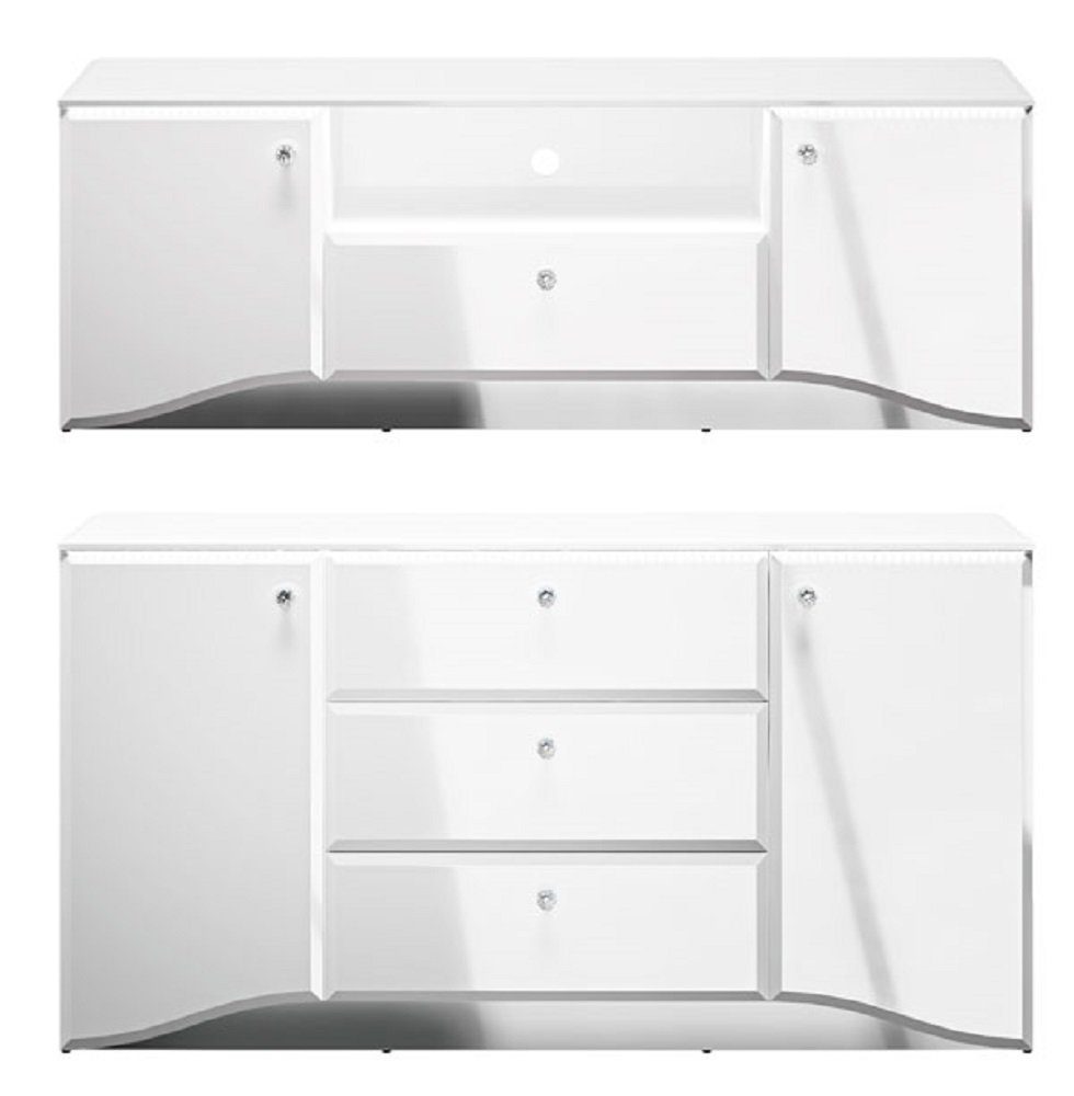 Feldmann-Wohnen Wohnzimmer-Set GLAMOUR, (Set), 1 Sideboard + 1 Lowboard