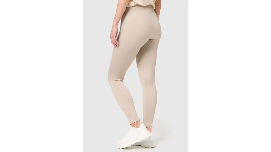 NUR DIE Damen Leggings Relax & Go Ripp-Optik taupe