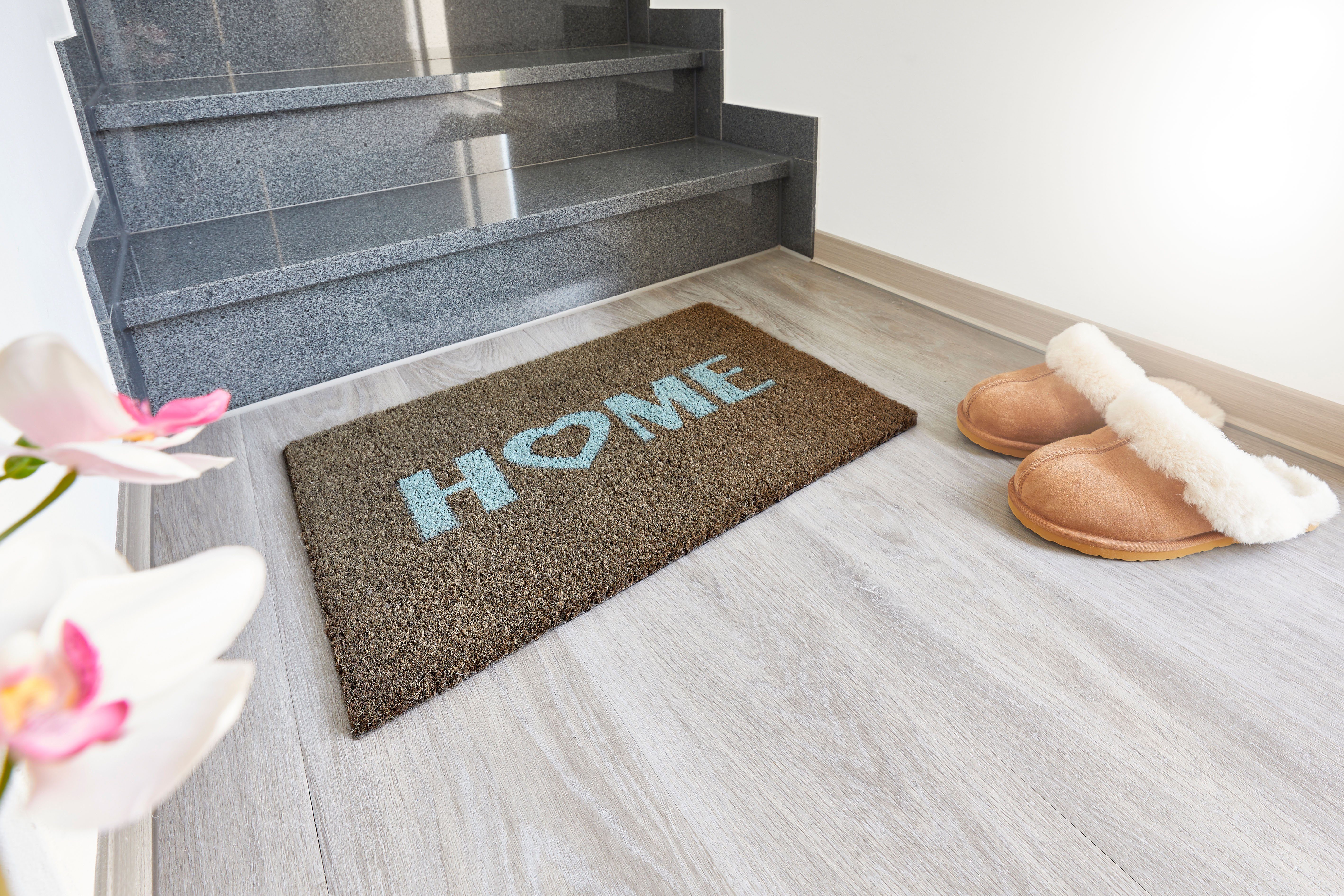 Fußmatte Kokos Home Heart, Andiamo, rechteckig, Höhe: 15 mm, Schmutzfangmatte, Kokosmatte, mit Spruch, In- und Outdoor geeignet