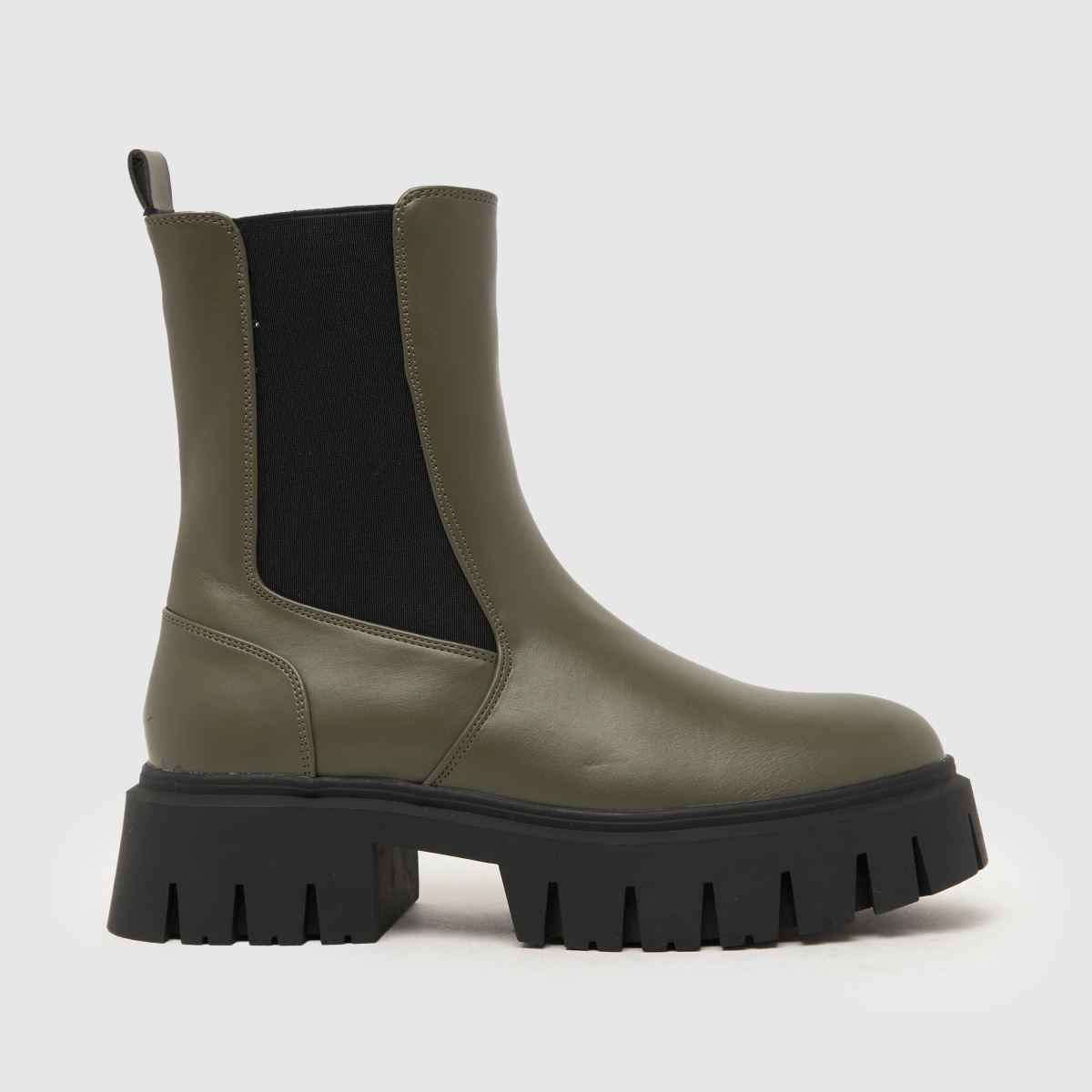 Schuh Amsterdam – Khakifärgade grova chelsea-stövlar