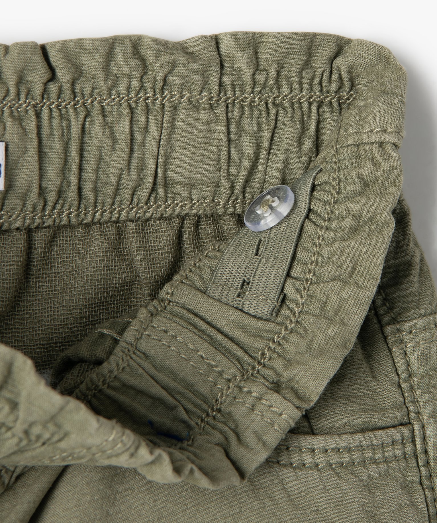Short bébé fille en toile à taille élastiquée kaki | GEMO