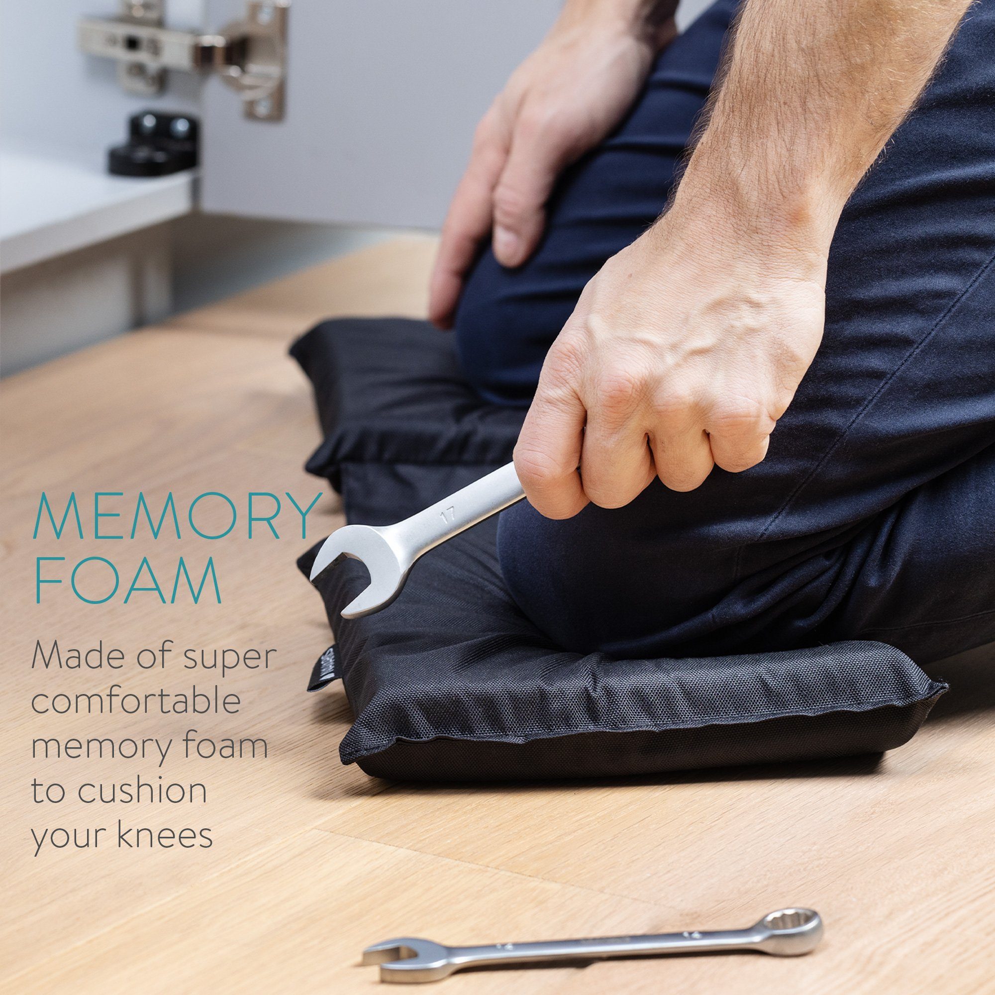 Navaris Kniekissen Verstellbares Memory-Foam Kniepolster klein