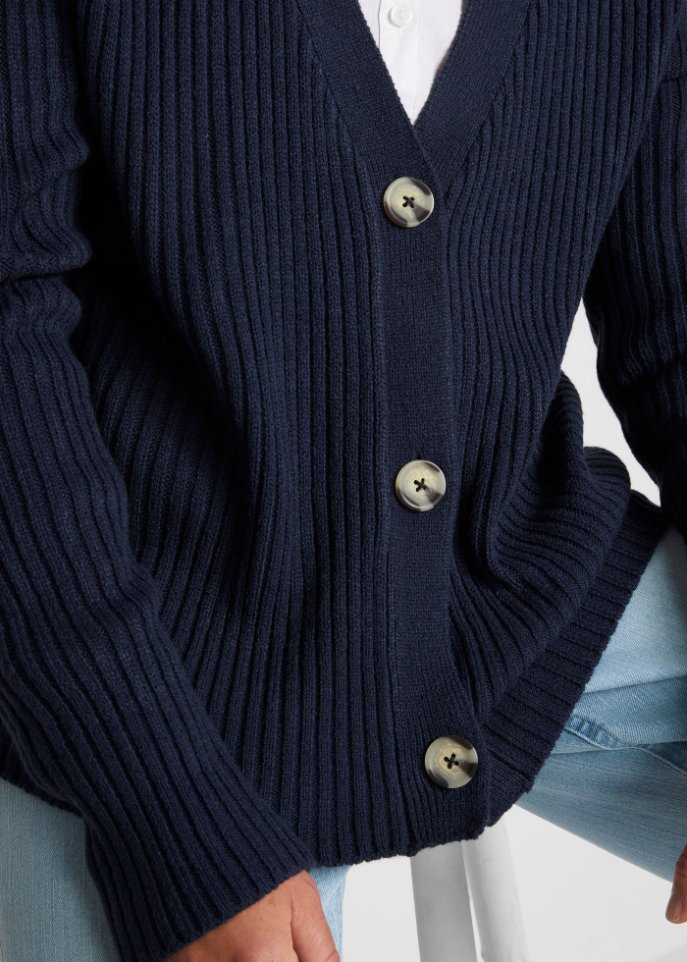 Strickjacke im Boxy-Fit, kurz