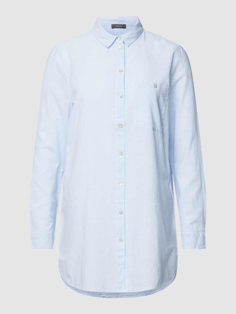 Longbluse mit Kentkragen in blau
