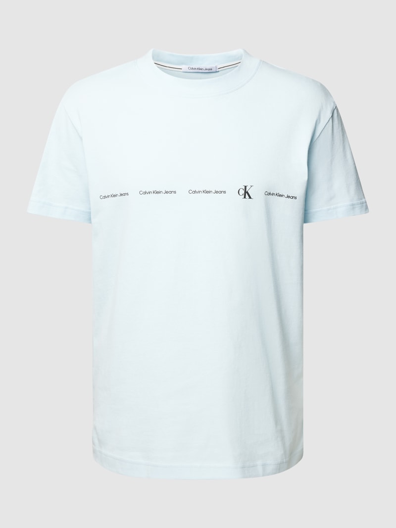 T-Shirt mit Logo-Print in hellblau