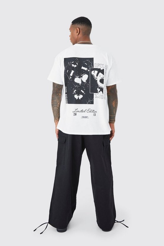 Oversize T-Shirt mit Schmetterling-Print hinten