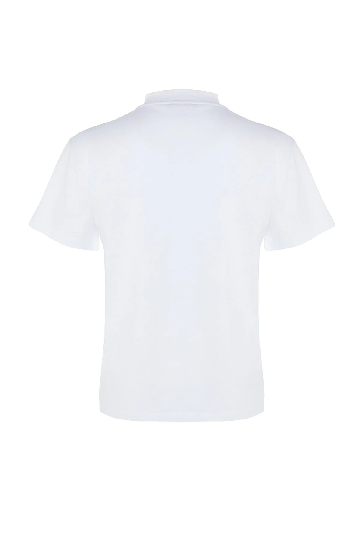 Trendyol Collection  Weiß-Schwarzes 2er-Pack Basic-Strick-T-Shirts mit Stehkragen aus 100 % Baumwolle TWOSS20TS1500