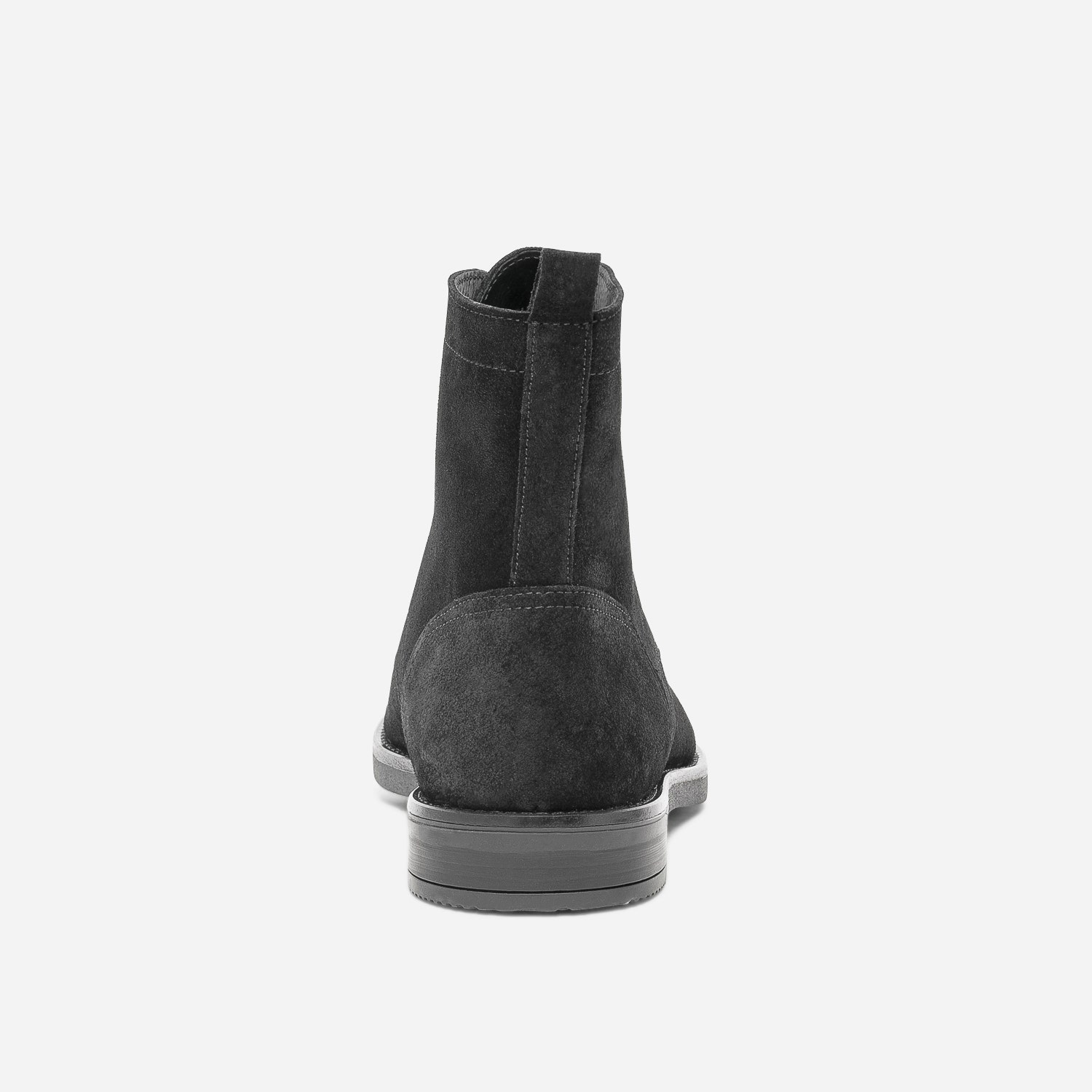 Boots à lacet noir en cuir velours