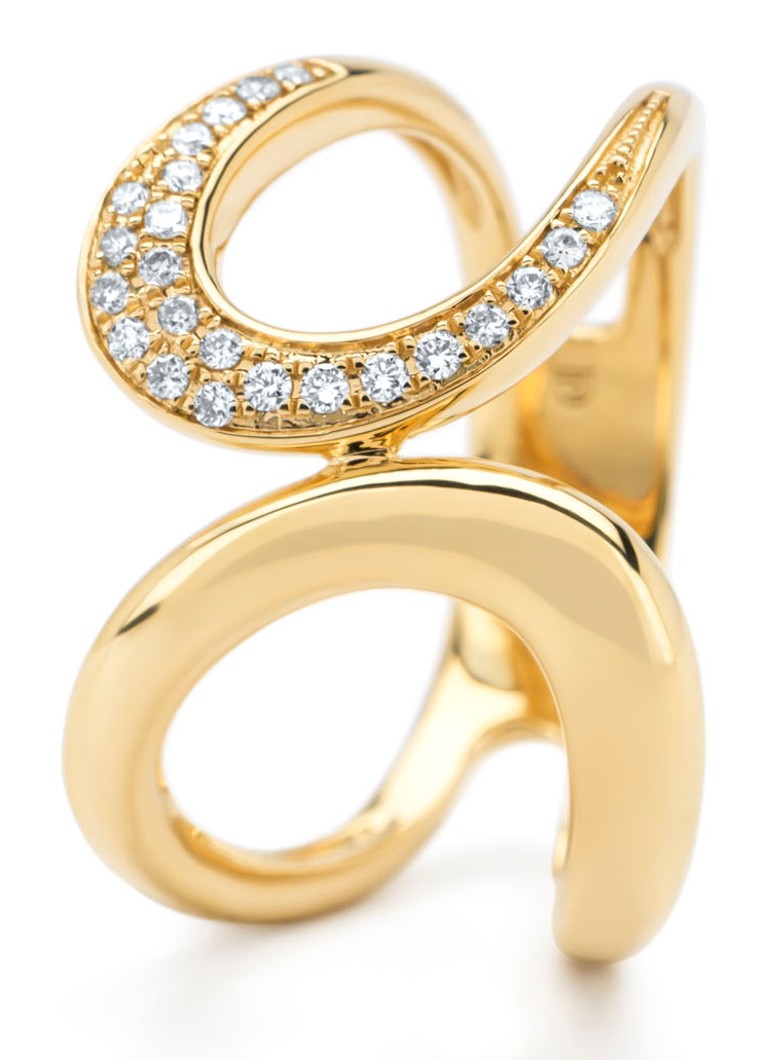 Diamond Point  Geelgouden ring, 0.12 ct diamant, Like a star