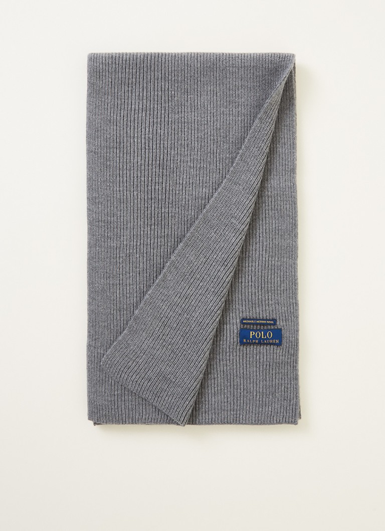 Cachecol Ralph Lauren em lã canelada, 180 x 25 cm