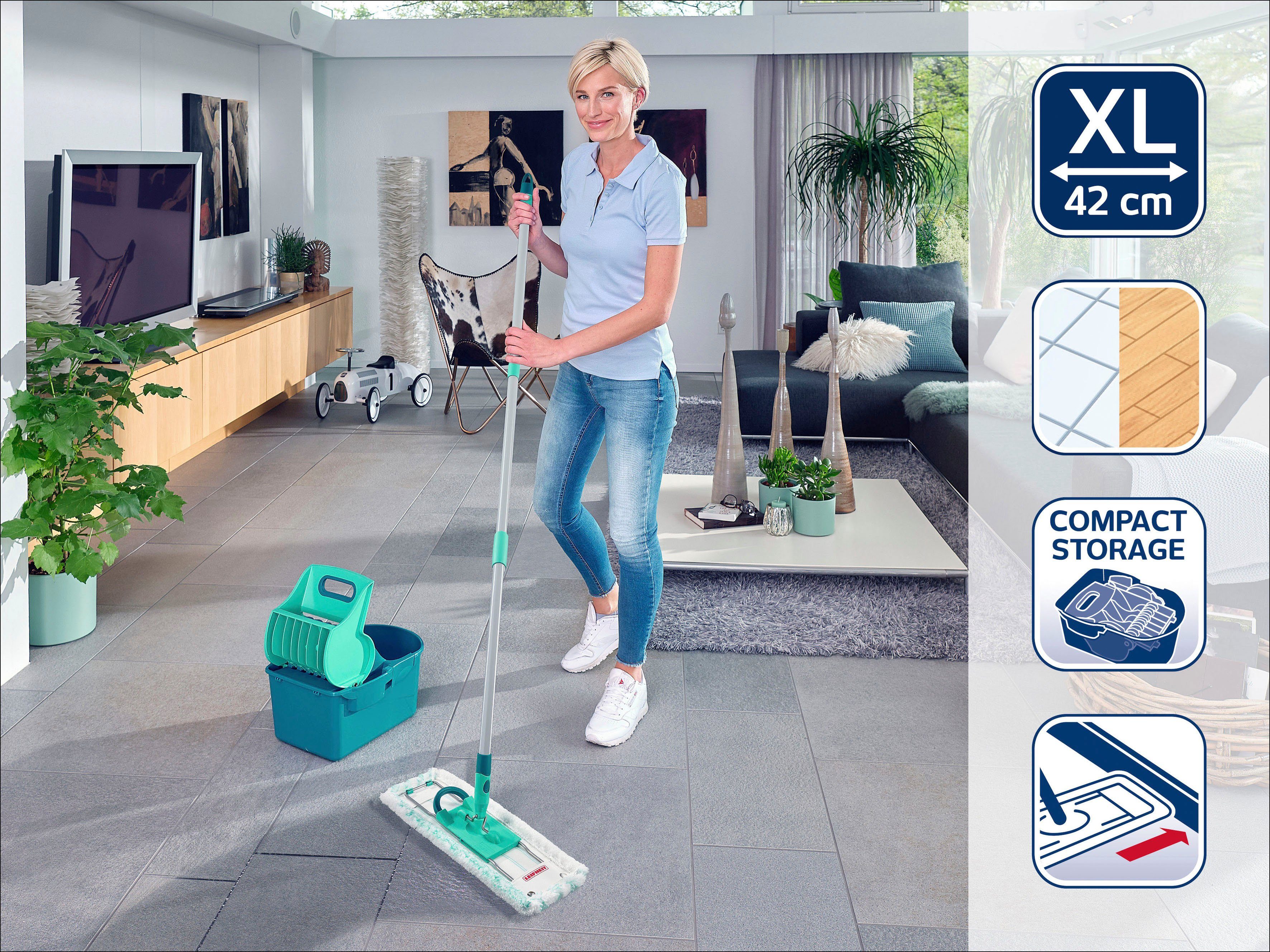 Leifheit Bodenwischer-Set Set Wischtuchpresse Profi Compact