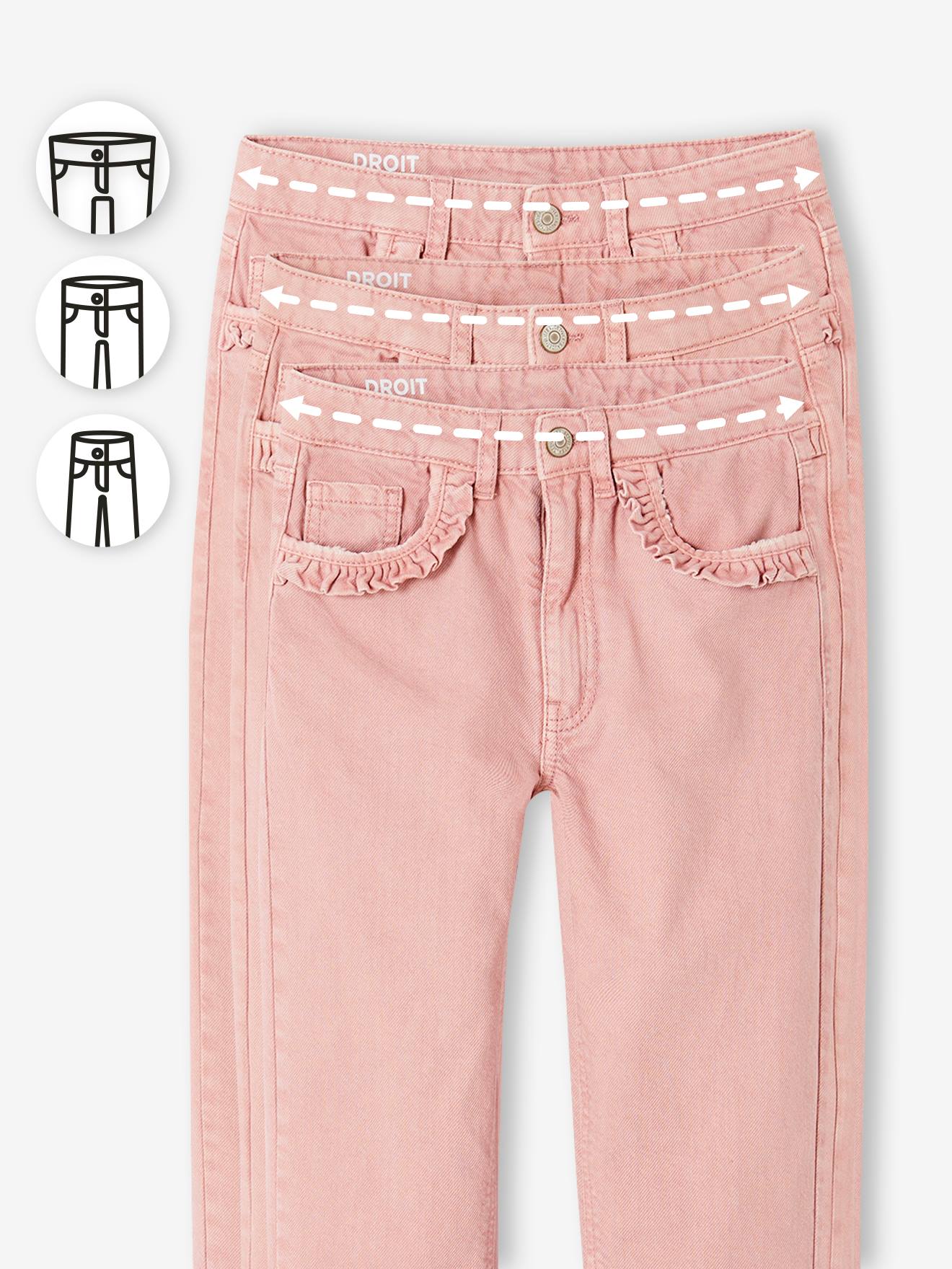 Vertbaudet Gerade Mädchen Hose, Hüftweite COMFORT - blush