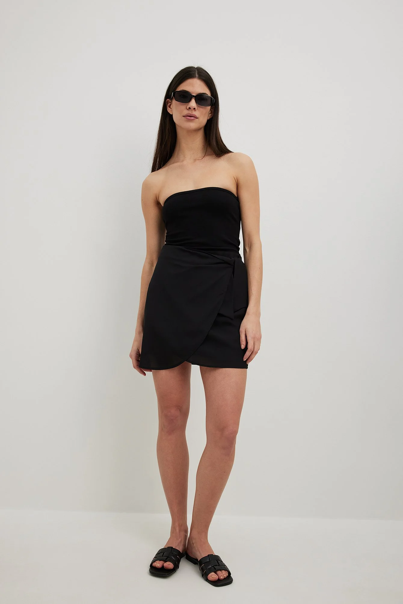 Drapierter Minirock aus Chiffon