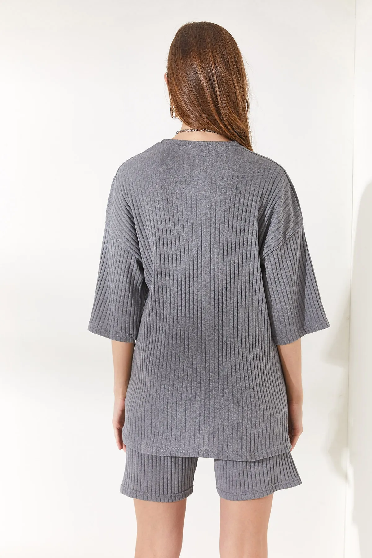 Olalook  Damen-Set mit geräucherter Unterseite, kurzer Strumpfhose, Oberteil und lockerer Bluse, TKM-19000200