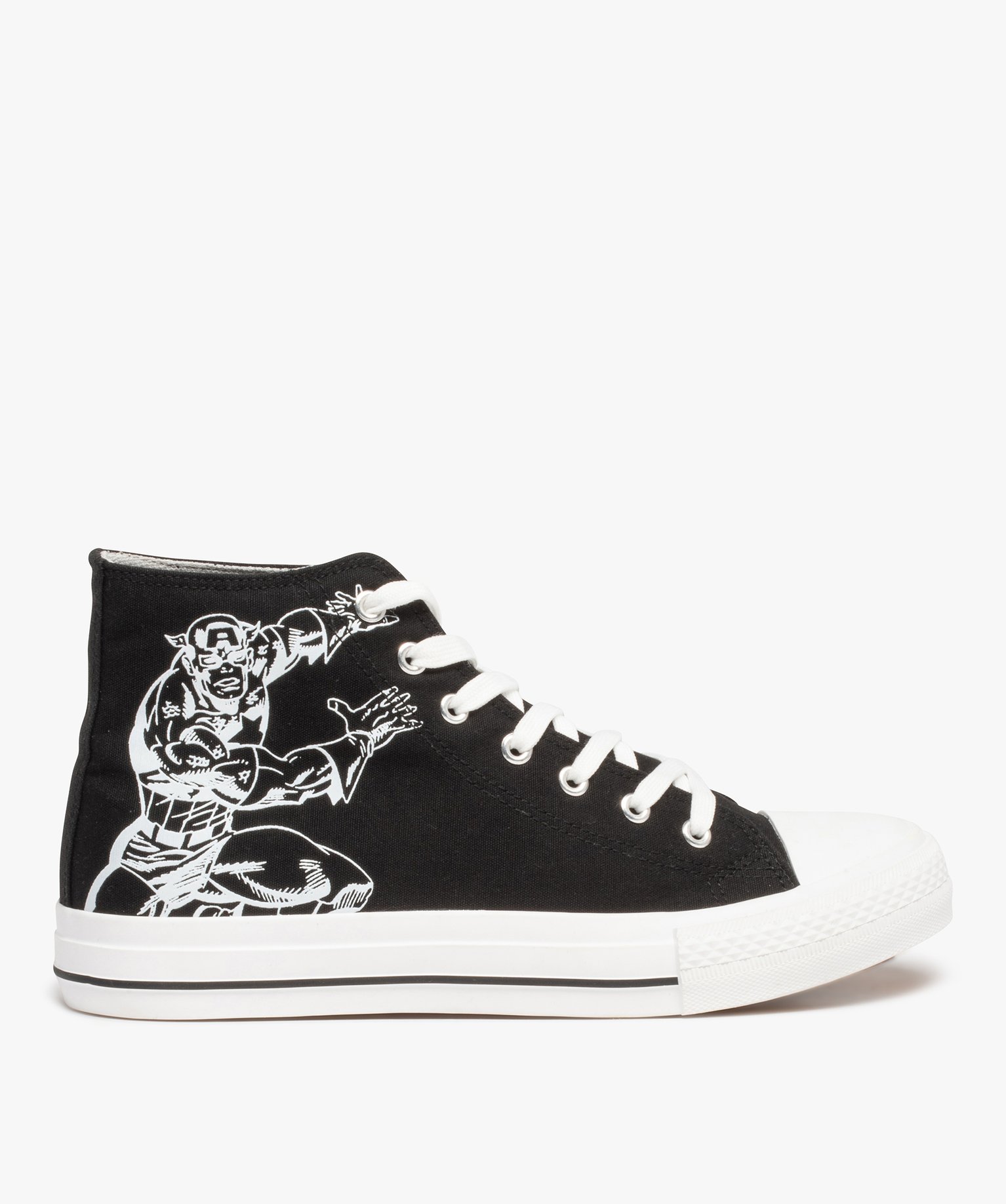 Baskets homme mid-cut en toile Captain America - Marvel noir | GEMO