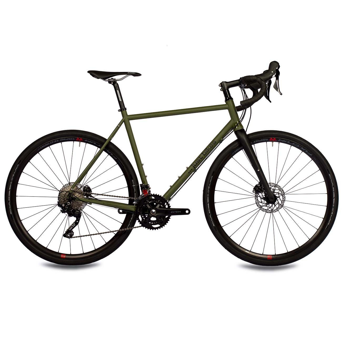 Airtracks Gravelbike Herren Gravel Bike 28 Zoll Fahrrad JB-04, 20 Gang, (Shimano 2x10 Gang GRX-400 / Carbon Gabel / Ritchey Komponenten), Olive Grün Matt / Rahmenhöhen 53cm, 55cm und 57cm - Modell 2022