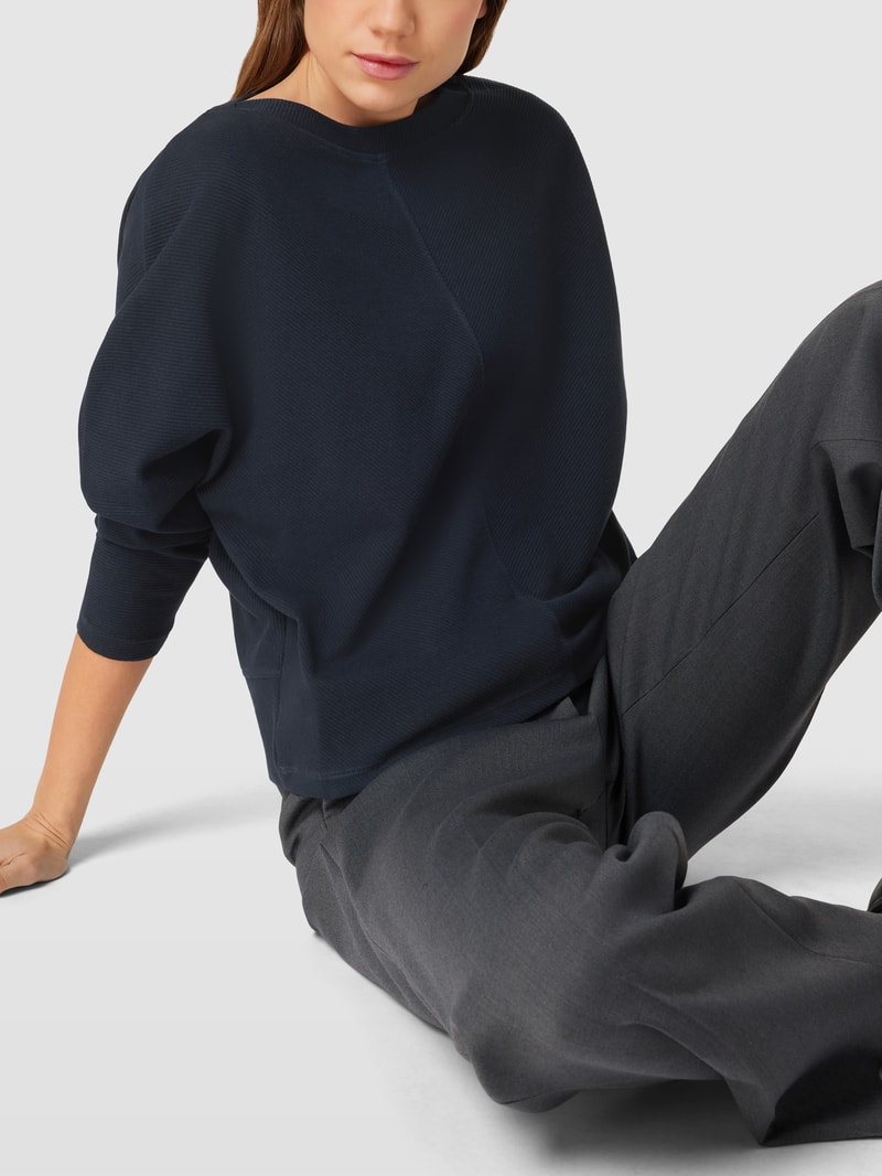 Sweatshirt mit Feinripp Modell 'Gadna' in blau