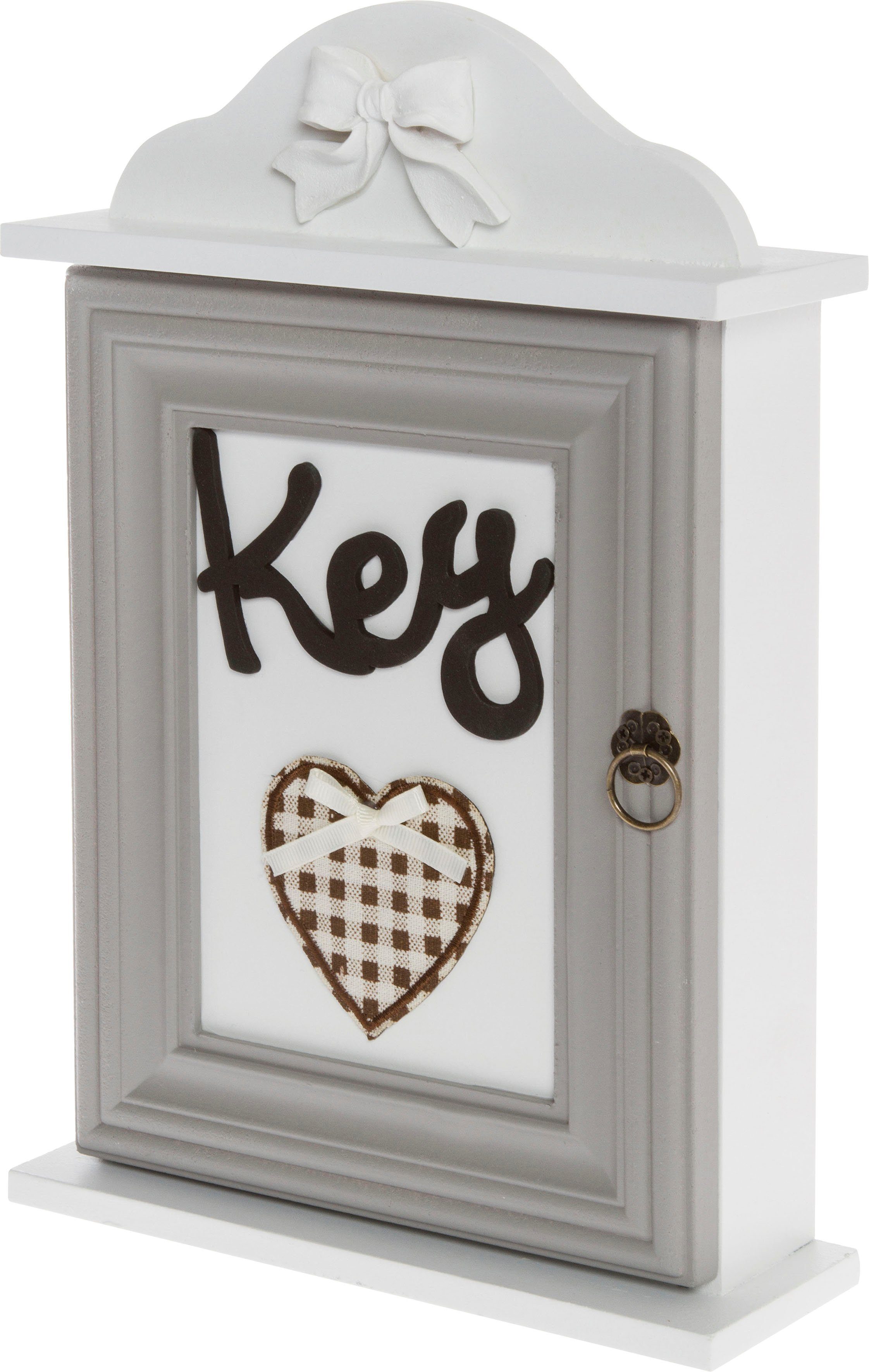 Myflair Möbel & Accessoires Schlüsselkasten Svea, weiß, mit 6 Haken, Shabby Optik