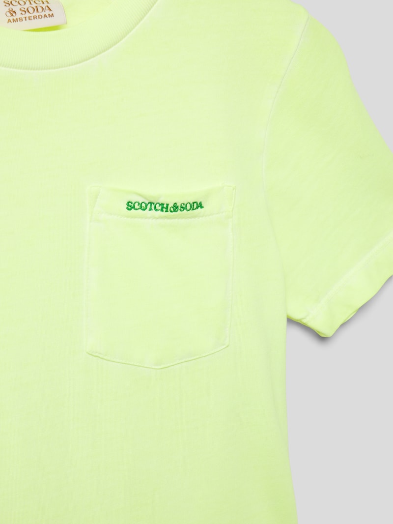 T-Shirt mit Logo-Stitching in gelb