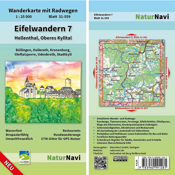 EIFELWANDERN 7 - HELLENTHAL, OBERES KYLLTAL 1 : 25 000 - Wanderkarte