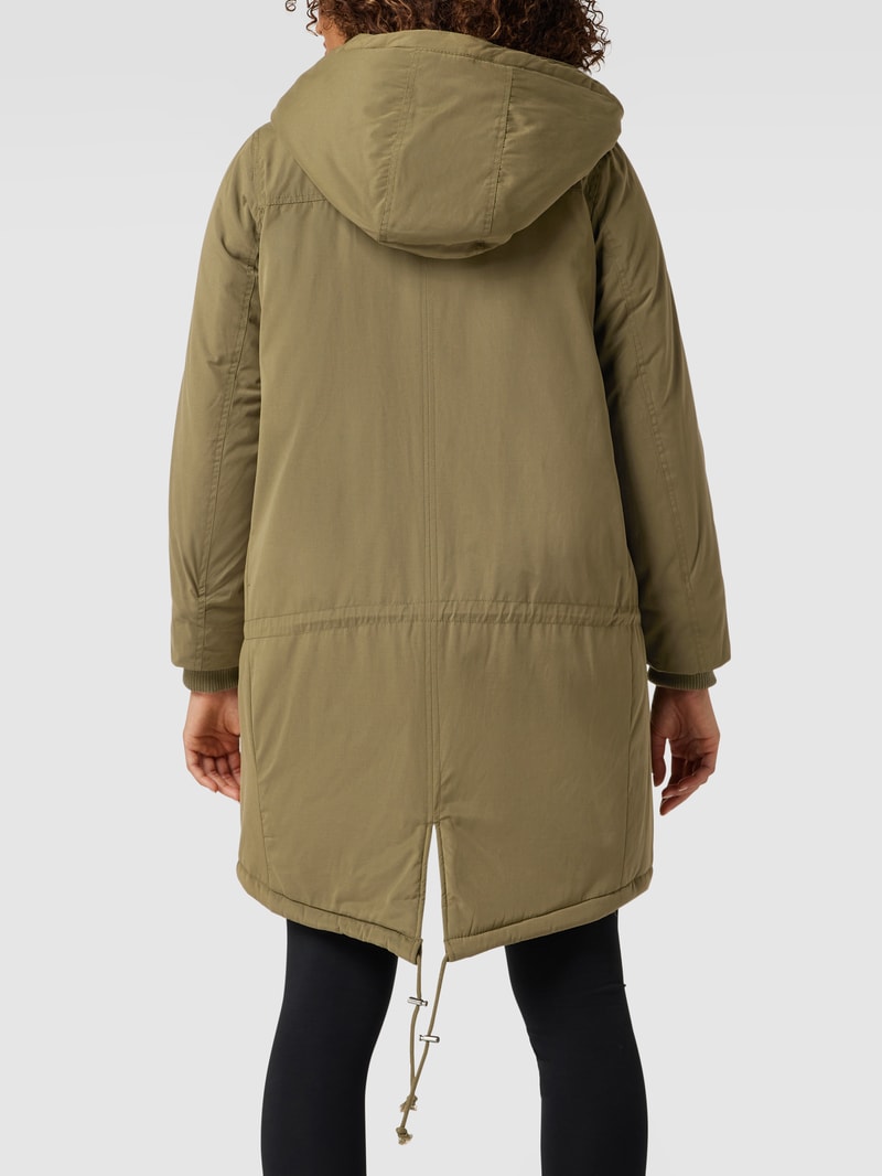 Umstands-Mantel mit abnehmbarer Kapuze in khaki