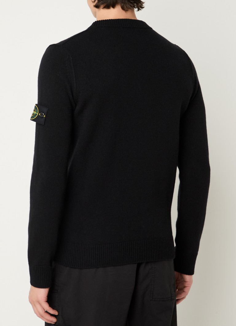 Πουλόβερ με λογότυπο Stone Island 508A3 από λεπτό πλεκτό μαλλί