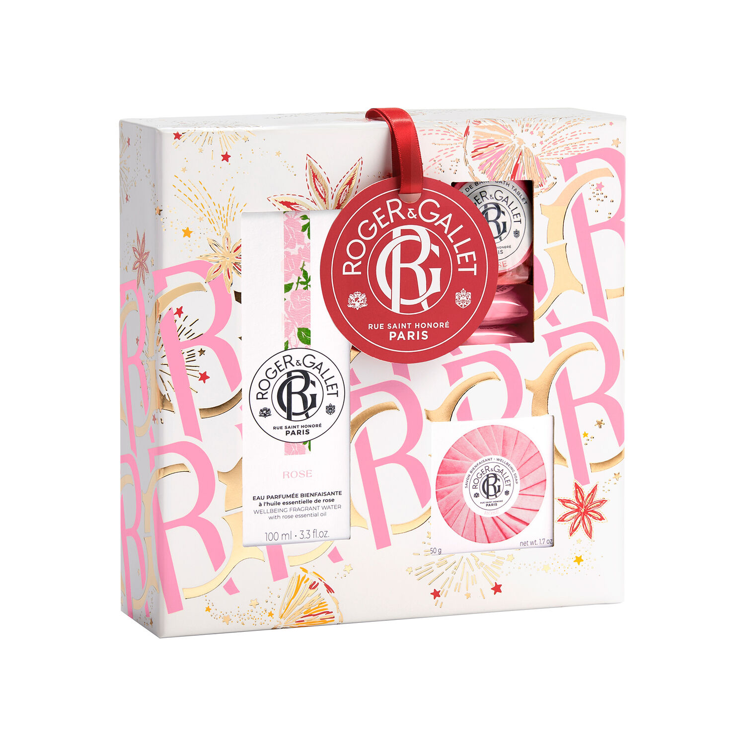 Roger&Gallet Rose Coffret Eau Parfumée Bienfaisante Rose 100 ml + 4 Produits