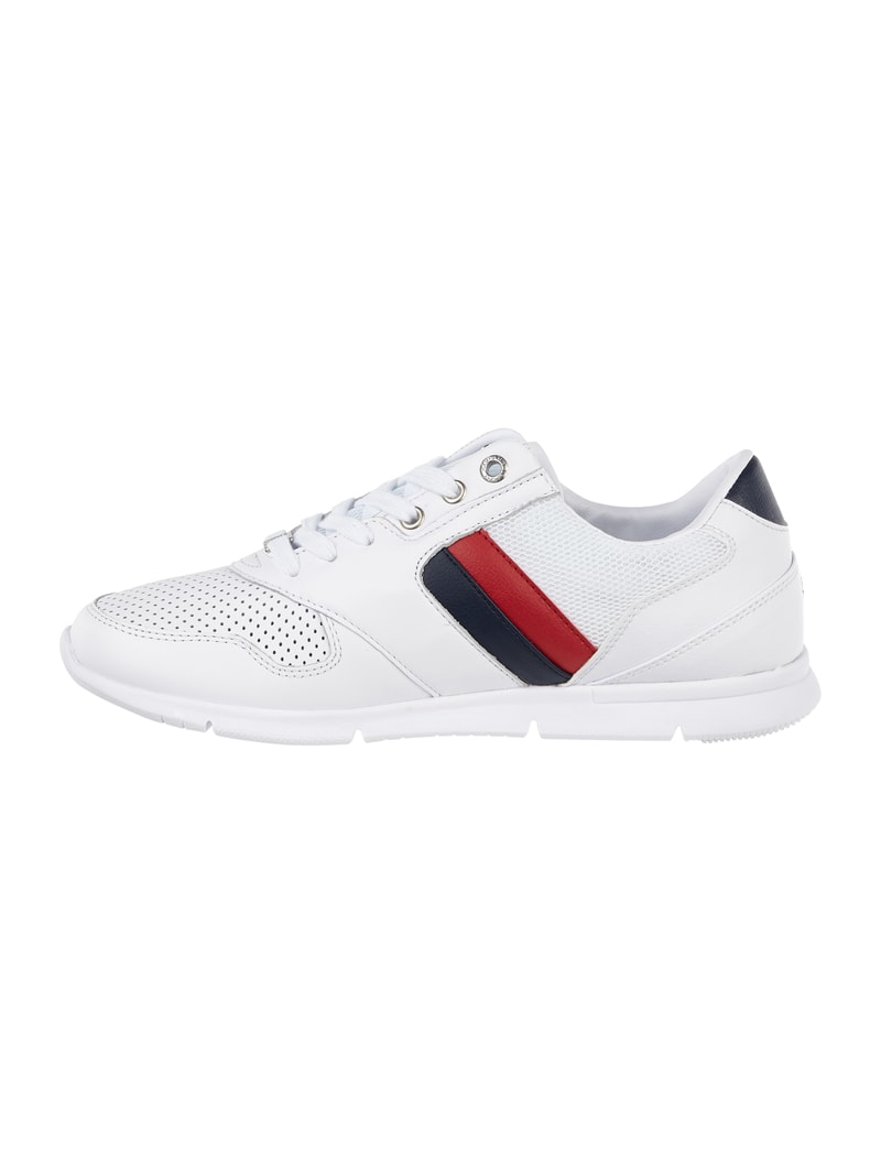 Sneaker mit Meshbesatz in weiß
