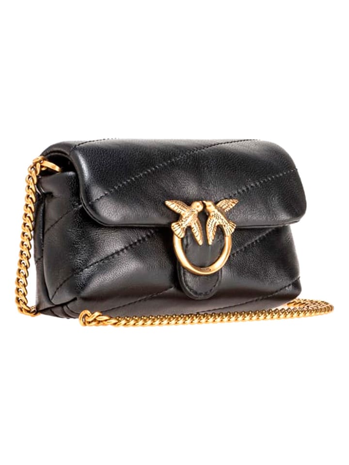 Pinko Leder-Umhängetasche in Schwarz - (B)14 x (H)8 x (T)4 cm günstig kaufen onesize
