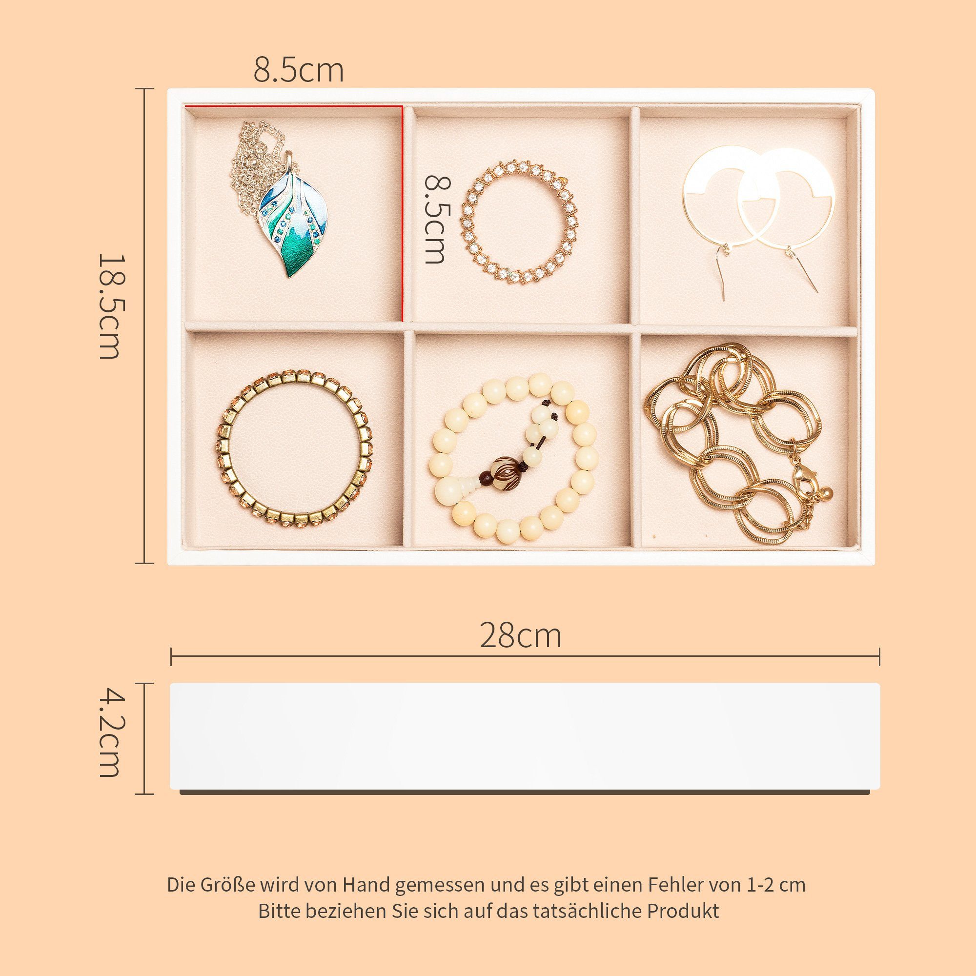 AdelDream Schmuckkasten Stapelbares Schmucktablett Schmuckschatpfanne Aufbewahrung Schublade Lagerung-Schmuck Aufbewahrung Damen Schmuckschatpfe.