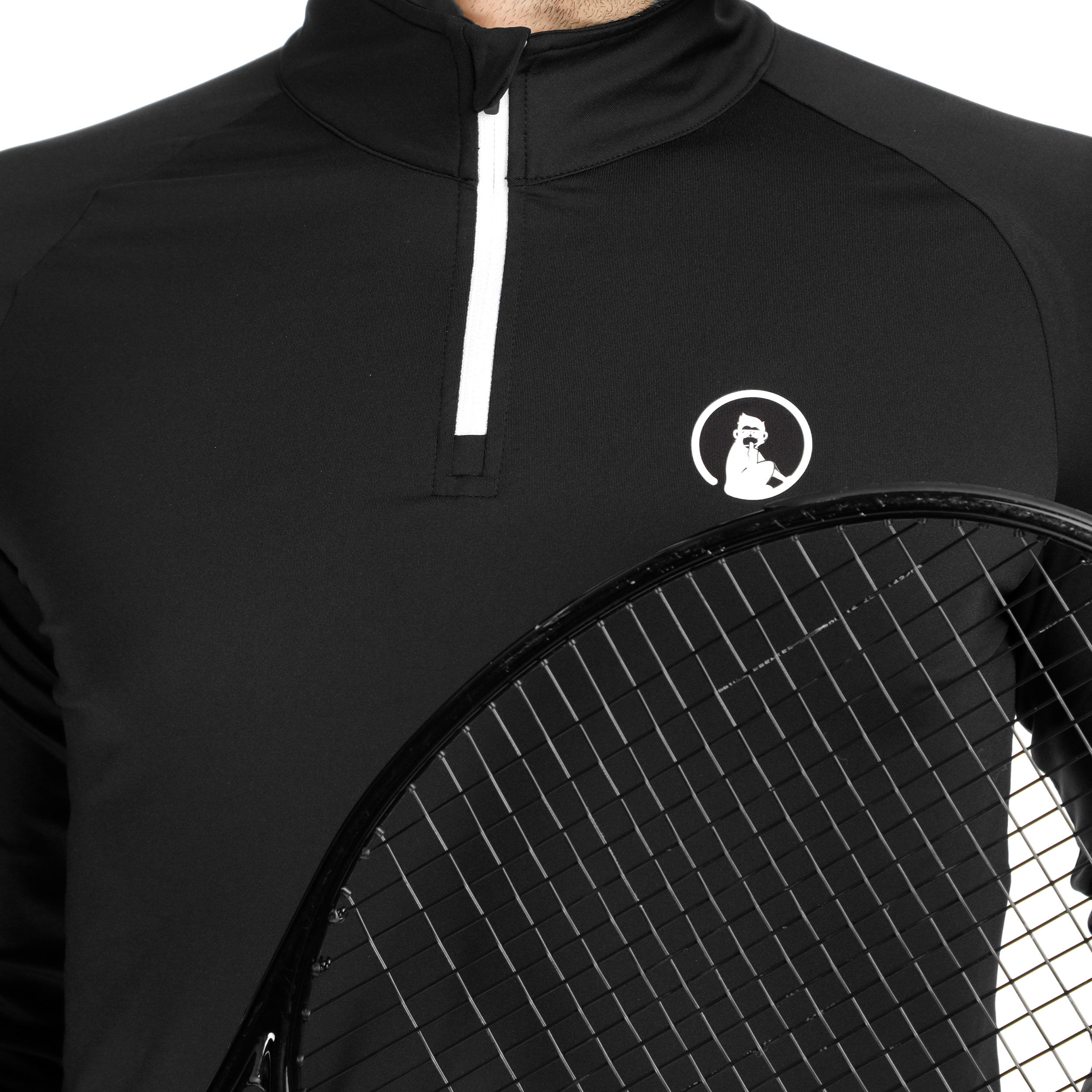 Big Serve 1/4 Zip Longsleeve Herren - Schwarz, Weiß