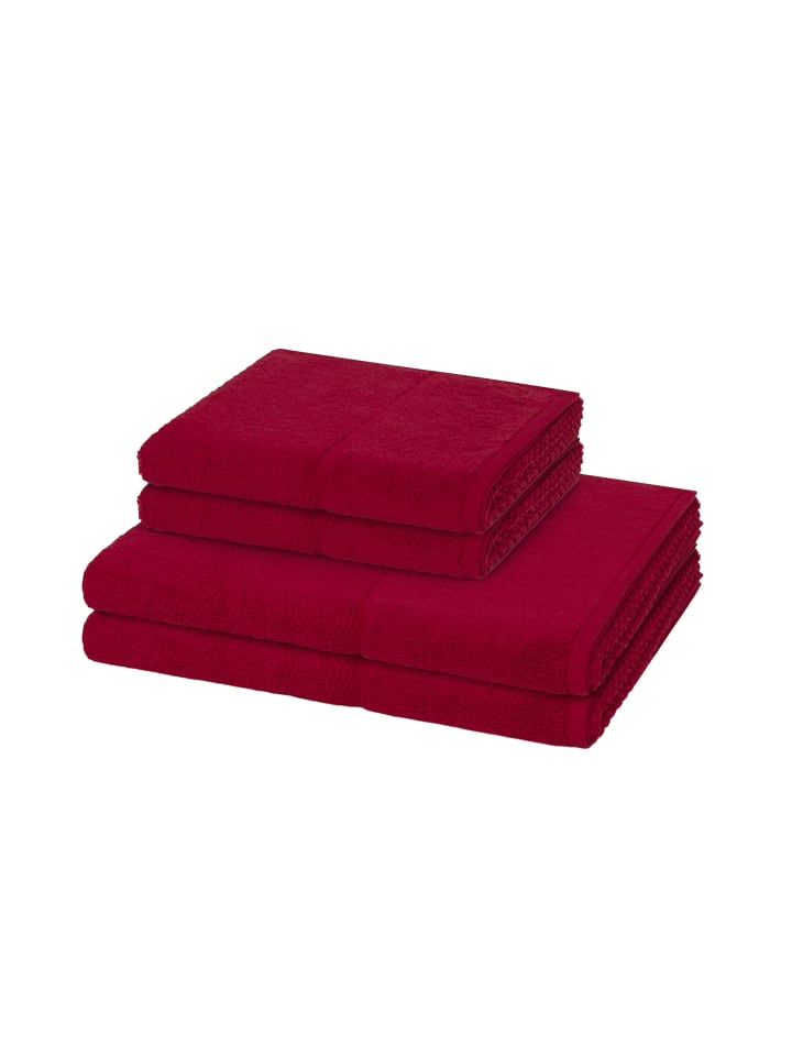 Möve for Frottana 2 X Handtuch 2 X Duschtuch im Set Pearl in Ruby günstig kaufen 4