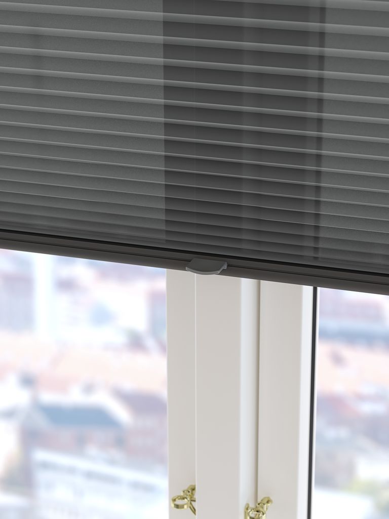 Rideau plissé HVEN 60x130cm gris (haut/bas)