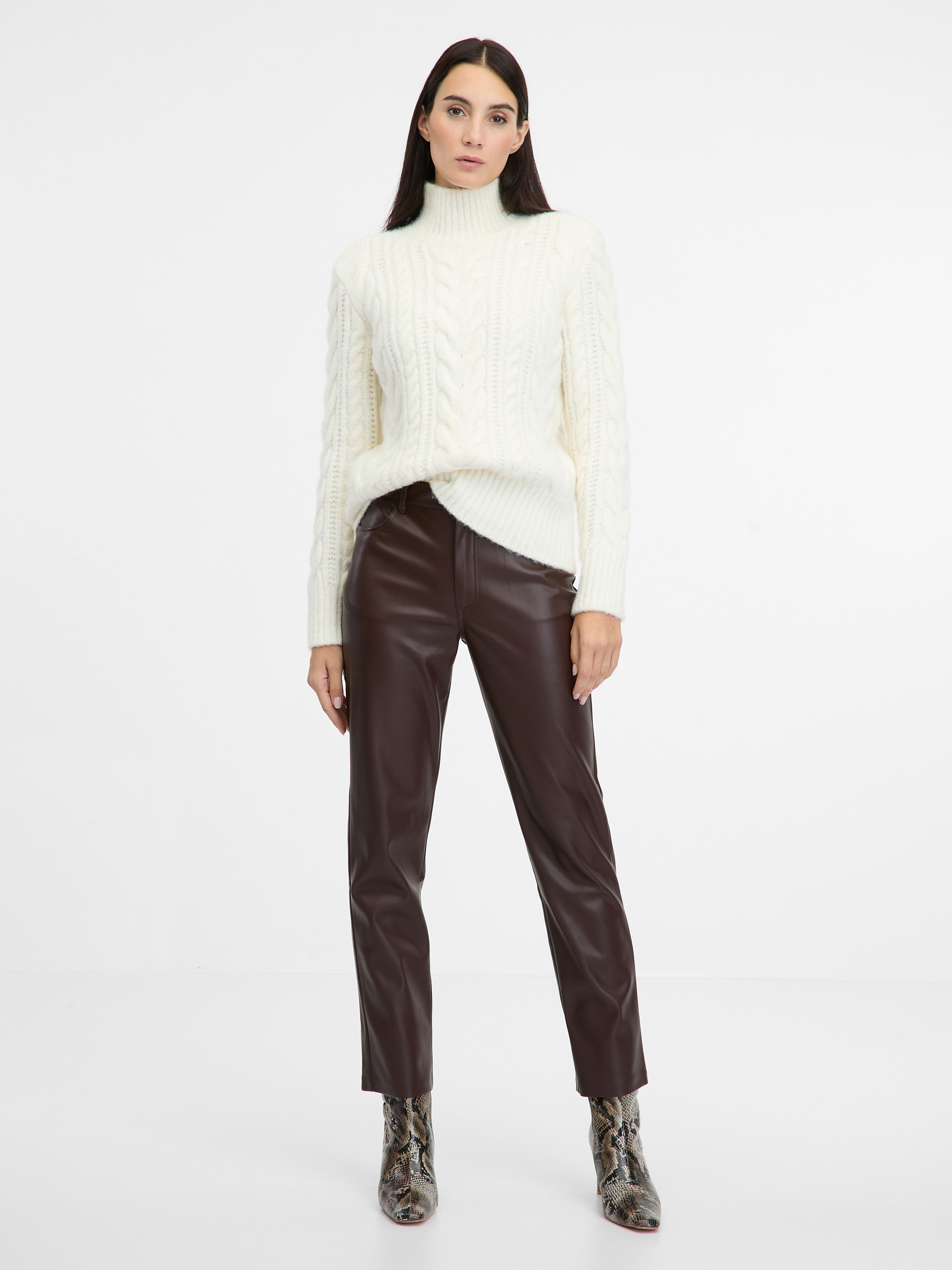 Braune Damen Lederhose ORSAY