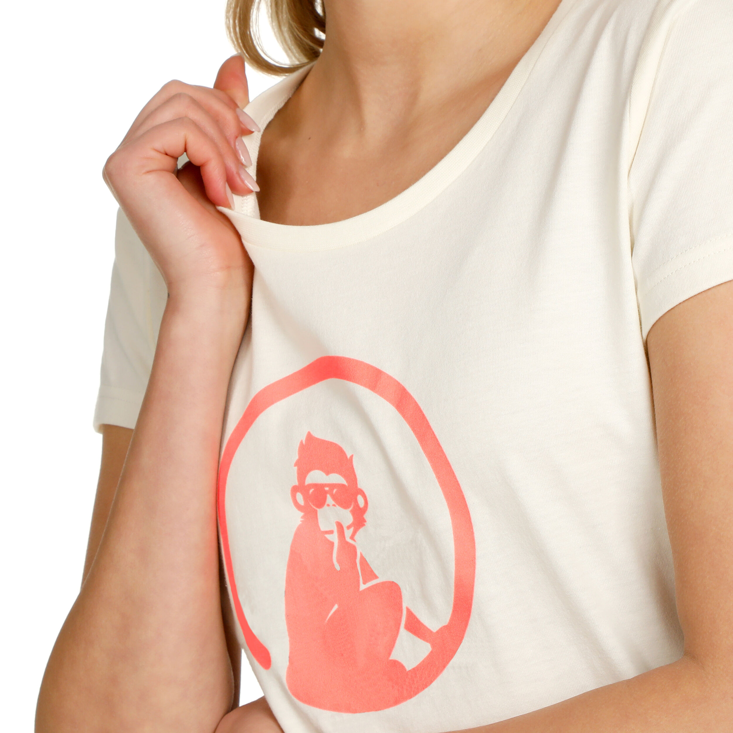 Crossroad Baseline T-Shirt Damen - Weiß, Altrosa