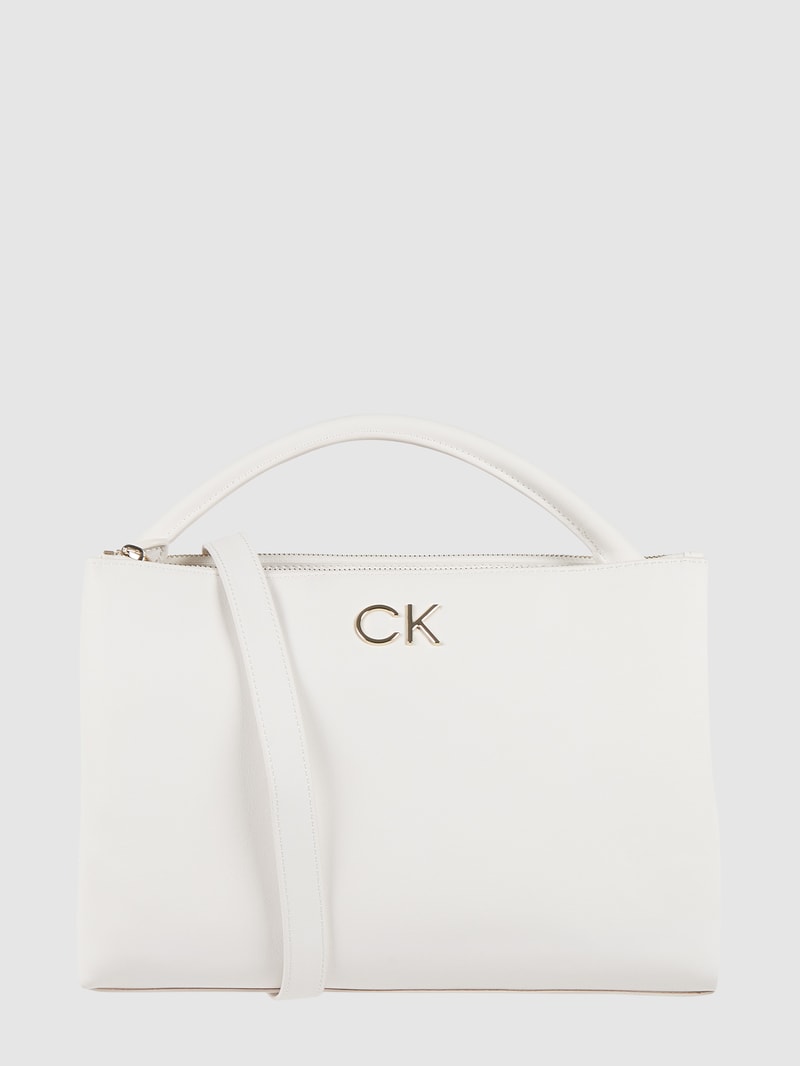 Handtasche in Leder-Optik in ecru