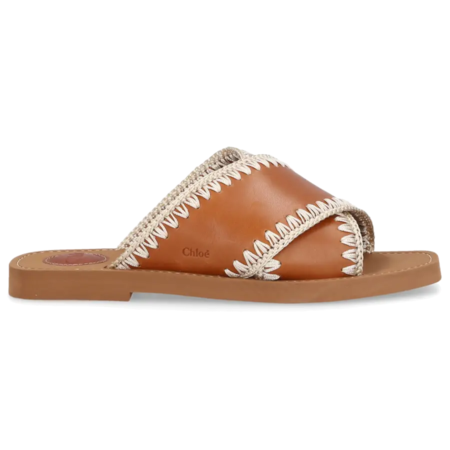Chloé - Sandalen WOODY Kalbsleder - braun