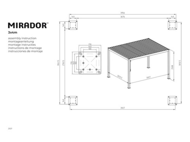 Novum Mirador CLASSIC 400 x 300 cm Pergola