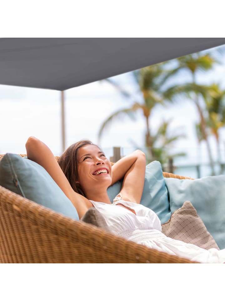 relaxdays Sonnensegel in Grau - 3x4x2x2 m günstig kaufen onesize