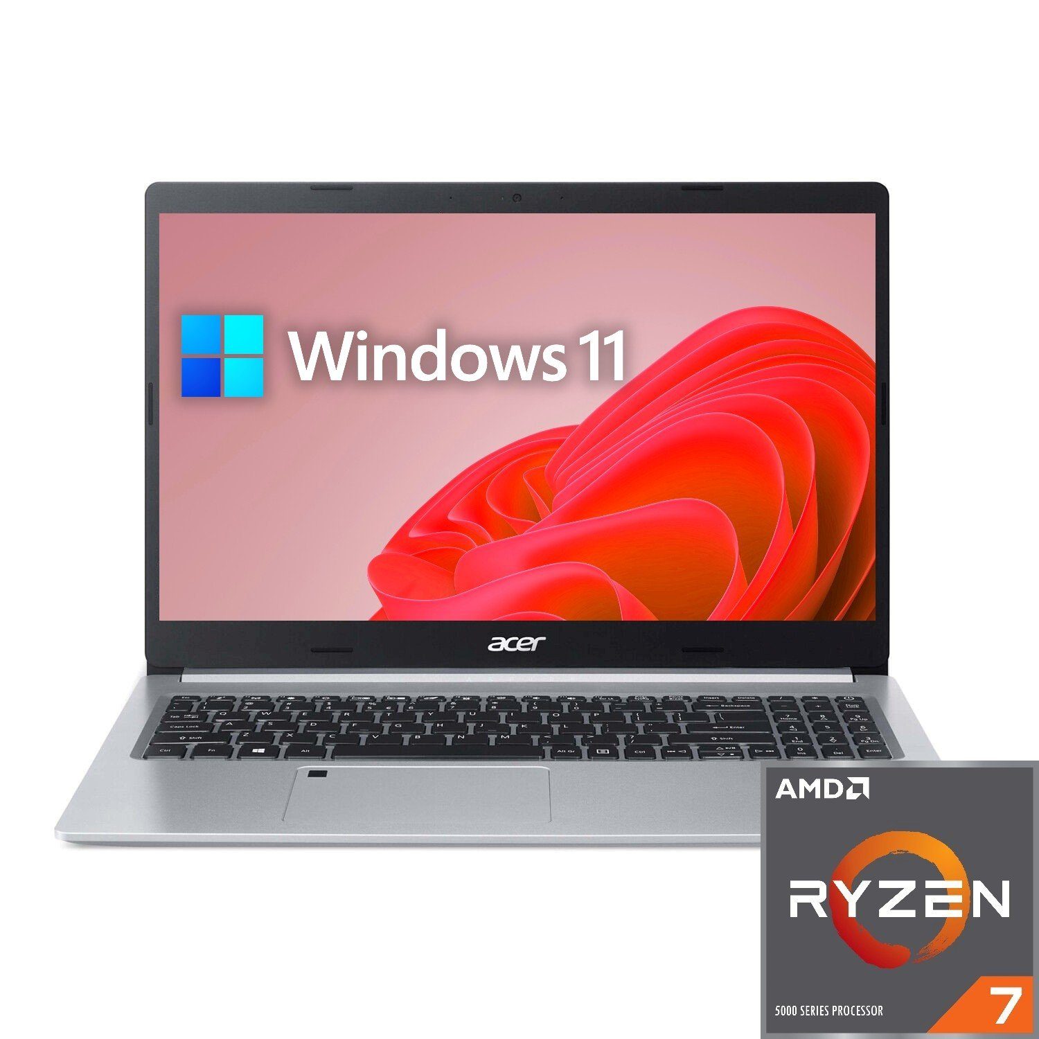 Acer Aspire A515 Notebook (39,00 cm/15.6 Zoll, AMD Ryzen 7 5700U, Radeon, 500 GB SSD, 8-core CPU, Tastaturbeleuchtung)