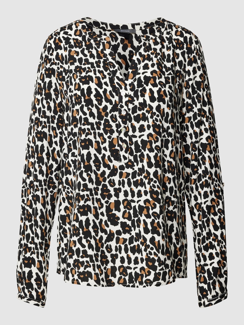 Blusenshirt mit Allover-Print in beige