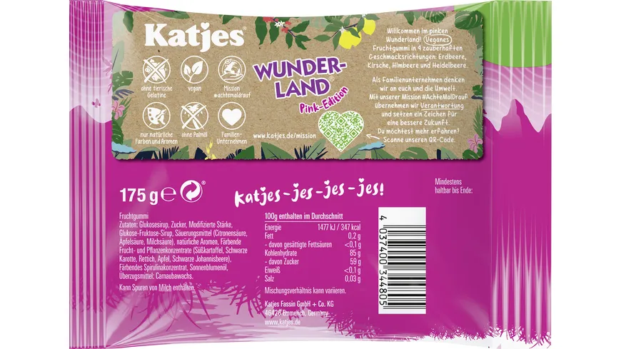 Katjes Wunderland Pink Edition vegan 175 g