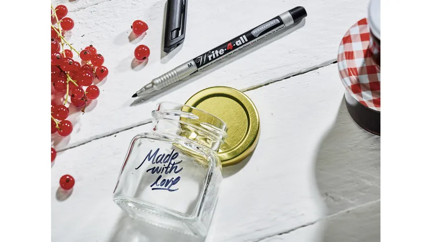STABILO® Permanent-Marker - STABILO Write-4-all - superfein - 4er Pack - blau, rot, grün, schwarz sortiert